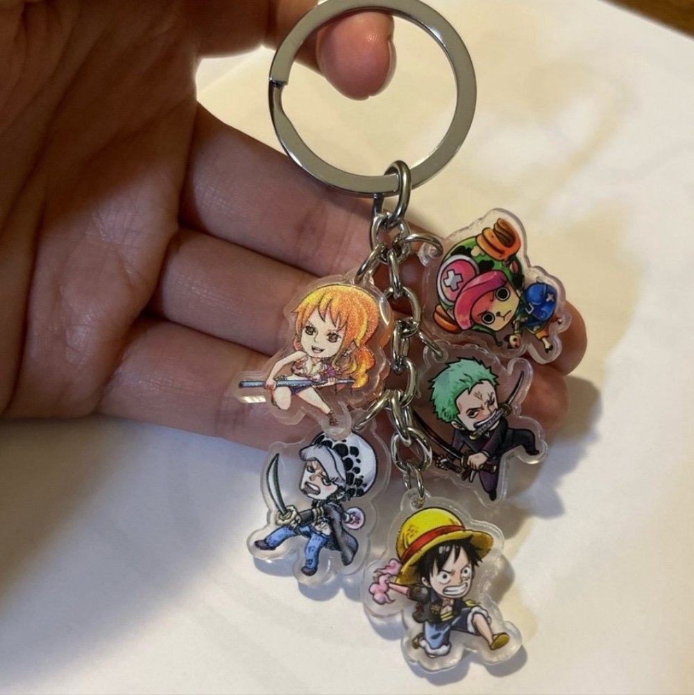 Anime Chibi Pirate Crew Keychain - Multicolor Luffy One Piece